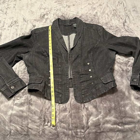 New York & Company Charcoal Gray Denim Blazer - Picture 7 of 10